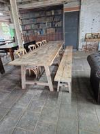 10 persoons boerentafel met zitbank en 4 stoelen mooie set!!, Huis en Inrichting, Tafels | Eettafels, Ophalen of Verzenden