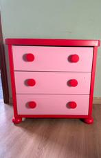 Commode rouge/rose Mamut Ikea, 3 ou 4 tiroirs, Utilisé, 150 à 200 cm, Enlèvement