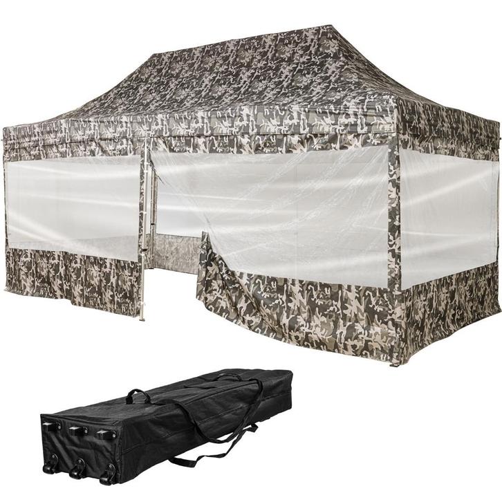 Grote Profi Visserstent Pop-Up Camouflage Vouwtent 3x6m, Watersport en Boten, Hengelsport | Karpervissen, Nieuw, Complete set
