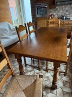 Tafel en 6 stoelen in heel goede staat - eik, Ophalen, Gebruikt, Eikenhout, 50 tot 100 cm