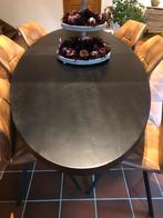 Ovale zwarte houten tafel van 240cm lang, Huis en Inrichting, Tafels | Eettafels, Ophalen, Zo goed als nieuw