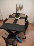 Tafel + 4 eetkamerstoelen, Huis en Inrichting, Complete eetkamers, 4 tot 6 stoelen, Zo goed als nieuw, Ophalen, Industriële stoere look