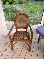 Tafel met 4 stoelen in rotan, kussens Hartman inbegrepen, Huis en Inrichting, Ophalen, Gebruikt, Rond, Vier personen