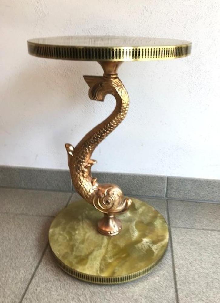 Bijzettafel Hollywood Regency Style messing✨💑😎💎🤗👌, Antiek en Kunst, Antiek | Meubels | Tafels, Ophalen of Verzenden