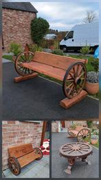 Set van 2 tuinbanken + 1 tafel, Tuin en Terras, Tuinbanken, Ophalen