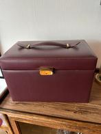 Juwelendoosje, bordeauxrood kunstleer, Handtassen en Accessoires, Beautycases, Ophalen, Gebruikt