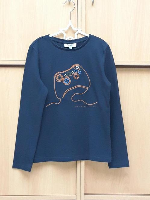 Longsleeve donkerblauw borduursel 140/10j jongen Fish&Chips, Kinderen en Baby's, Kinderkleding | Maat 140, Zo goed als nieuw, Jongen