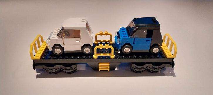 Lego trein: wagon met 2 stadsautootjes, Enfants & Bébés, Jouets | Duplo & Lego, Comme neuf, Lego, Ensemble complet, Enlèvement ou Envoi