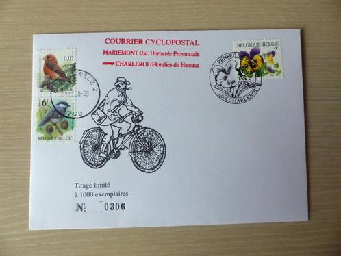 Enveloppe Courrier cyclopostal Mariemont - timbre Buzin 2937, Timbres & Monnaies, Timbres | Europe | Belgique, Enlèvement ou Envoi