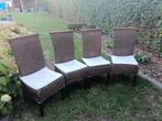 Rieten stoelen met kussens, Huis en Inrichting, Stoelen, Ophalen, Gebruikt