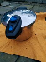 SNELKOOKPAN  in RVS van GSW 6 liter, Huis en Inrichting, Keuken | Potten en Pannen, Ophalen, Zo goed als nieuw, Keramische plaat