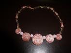 Art Nouveau-halsketting, Handtassen en Accessoires, Kettingen, Ophalen of Verzenden, Gebruikt, Roze, Overige materialen