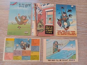 Us ww2 PARATROOPER POST CARDS beschikbaar voor biedingen