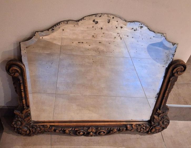 Grand miroir mural ancien sculpté à la main (vers 1880—1910), Antiquités & Art, Antiquités | Miroirs, Enlèvement ou Envoi