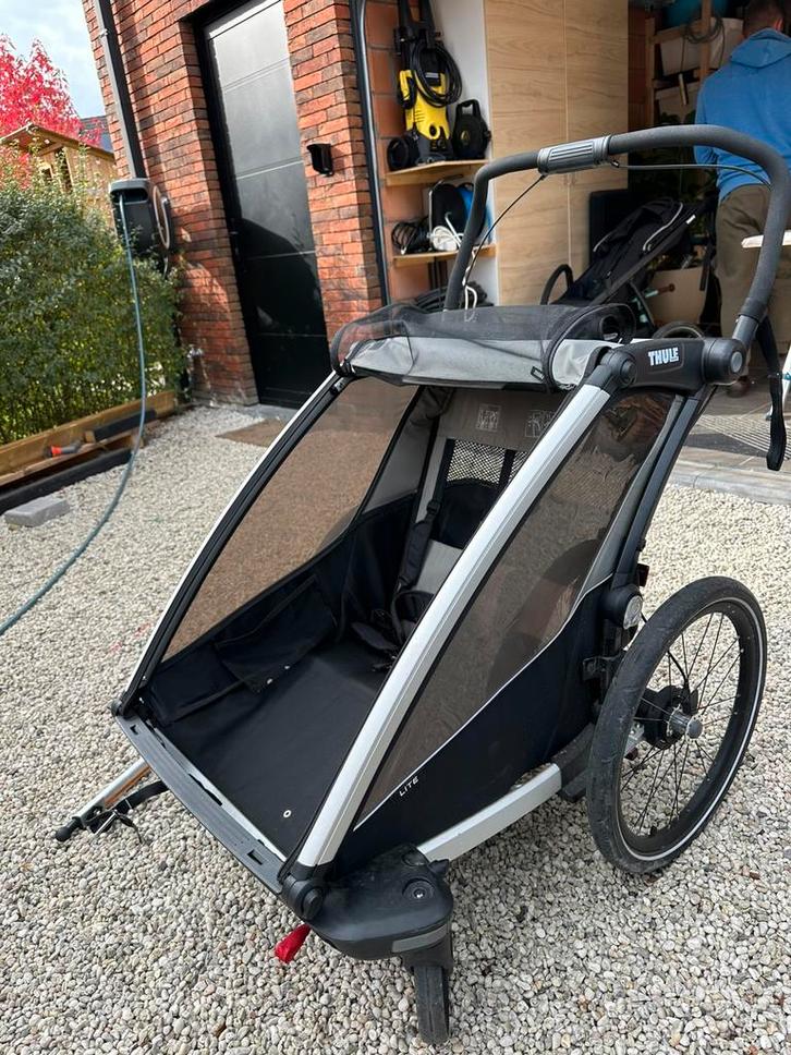 Thule Chariot Lite 2p, Fietsen en Brommers, Fietsaccessoires | Aanhangwagens en Karren, Zo goed als nieuw, Kinderkar, Opvouwbaar