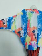 Veelkleurige opengewerkte gebreide trui - Soepele artistieke, Ophalen of Verzenden, Zo goed als nieuw, Blauw