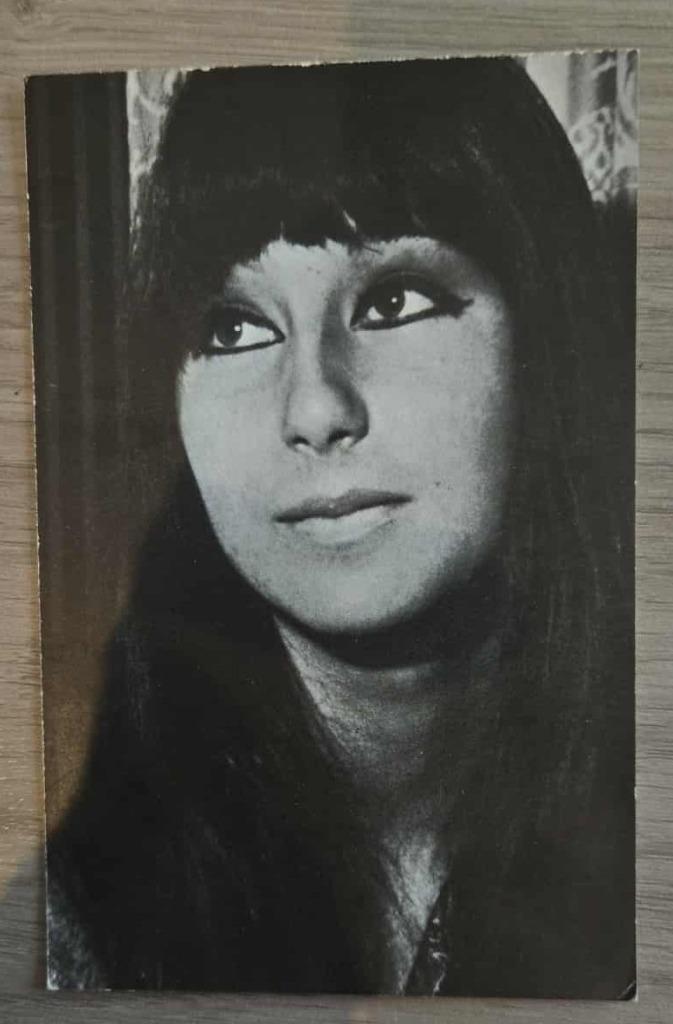 Cher fotokaart EMI Liberty, Verzamelen, Foto's en Prenten, Gebruikt, Prent, Buitenland, 1940 tot 1960, Ophalen of Verzenden
