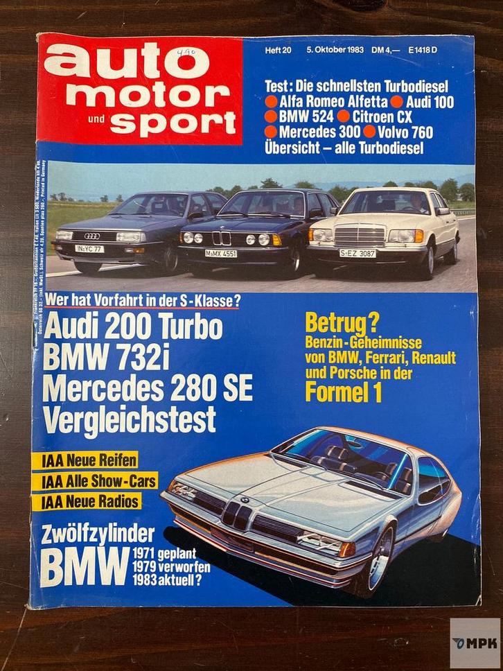 Magazine Auto Motor Und Sport 1983 #20 Duits, Boeken, Auto's | Folders en Tijdschriften, Gelezen, Ophalen of Verzenden