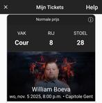 William Boeva 5 november capitool gent, Tickets en Kaartjes, November