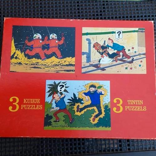 KUIFJE 1977 : 3 in 1 doos PUZZLES. zgan, Verzamelen, Stripfiguren, Zo goed als nieuw, Overige typen, Kuifje, Ophalen