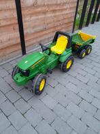 Set John Deere tractor en kar, Ophalen, Zo goed als nieuw, Trapvoertuig