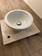 Lavabo op marmeren blad + 65 tegels, Huis en Inrichting, Ophalen, Zo goed als nieuw