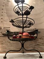 Grote kandelaar in smeedijzer, incl. 10 kaarsen, Gebruikt, Zwart, Ophalen of Verzenden, Kandelaar