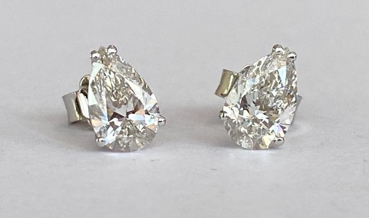 Lab Grown Diamanten  Solitaire oorstekers 1.43 karaat, Handtassen en Accessoires, Oorbellen, Nieuw, Knopjes of Stekers, Goud, Zilver