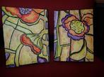 2 peintures acryliques "jumelles", Ophalen of Verzenden, Nieuw, Doek