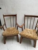 Set van 2 vintage retro stoelen uit de jaren '60, Huis en Inrichting, Ophalen, Gebruikt, Bruin, Twee