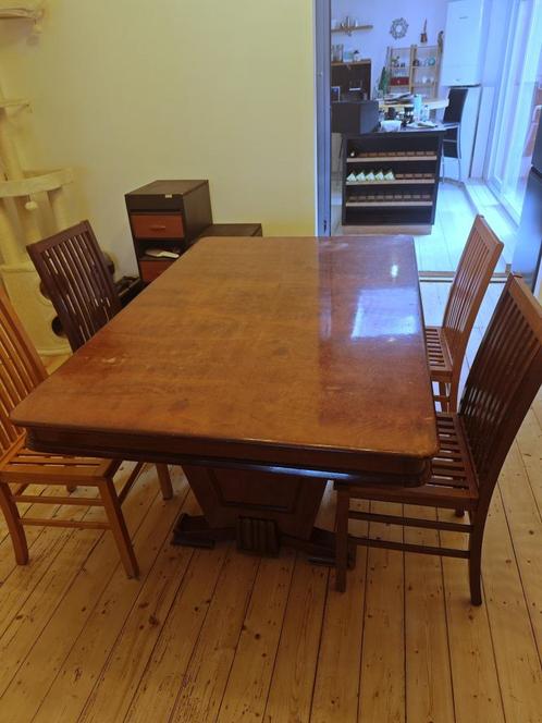 art deco eettafel uitschuifbaar 6-10p, Huis en Inrichting, Tafels | Eettafels, Gebruikt, 50 tot 100 cm, 100 tot 150 cm, Vijf personen of meer