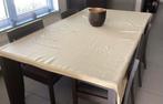 Tafelkleed beige/geel katoen geruit geweven, Huis en Inrichting, Ophalen, Gebruikt, Rechthoek, Binnen