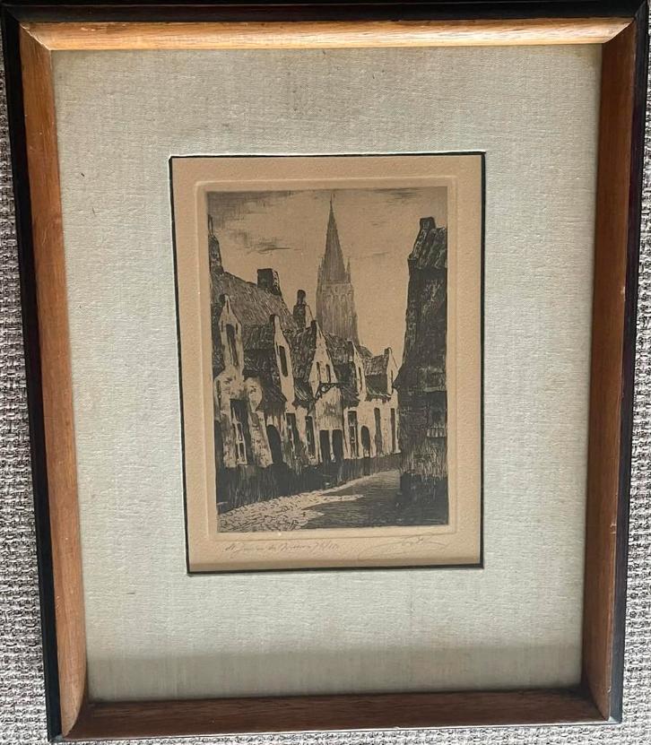 Mooie ets Brugge - 76/150, Antiquités & Art, Art | Eaux-fortes & Gravures, Enlèvement