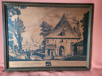 Gravure oude watermolen Etterbeek, Antiek en Kunst, Ophalen of Verzenden