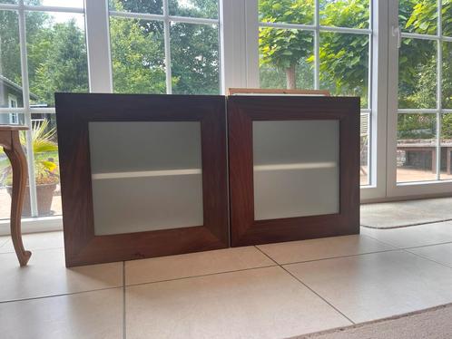 Wandkasten met houten omlijsting, Huis en Inrichting, Kasten | Wandmeubels, Zo goed als nieuw, Minder dan 100 cm, Minder dan 150 cm