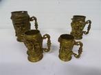 A6709. 4x Tinnen TobyJugs, Antiek en Kunst, Ophalen of Verzenden