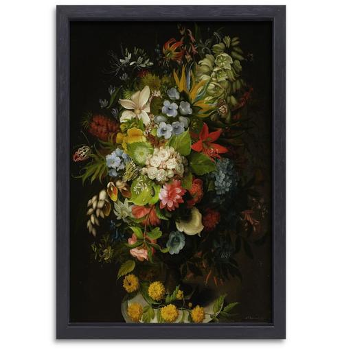 Een boeket bloemen in een vaas - Daniel Schultz canvas + bak, Huis en Inrichting, Woonaccessoires | Schilderijen, Tekeningen en Foto's