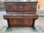 Vintage buffetpiano met decorative inleg., Muziek en Instrumenten, Piano's, Ophalen, Gebruikt, Bruin, Piano