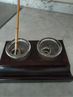 Art deco Decoratief oud inktstel hout en glas, Antiek en Kunst, Curiosa en Brocante, Ophalen of Verzenden