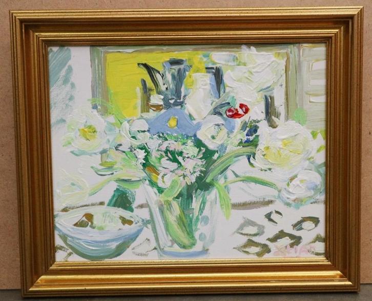 XTIAN, tulpen voor Albert De Deken, Antiek en Kunst, Kunst | Schilderijen | Klassiek, Ophalen of Verzenden