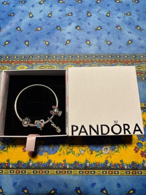 Stitch & Lilo & Olaf/Pandora armband - maat 19, Handtassen en Accessoires, Armbanden, Nieuw, Zilver, Zilver, Met bedels of kralen