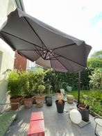 Grand parasol inclinable gris, Jardin & Terrasse, Parasols, Parasol sur pied, Enlèvement, Utilisé, 3 à 4 mètres