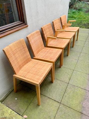 5 rotan/rieten stoelen 