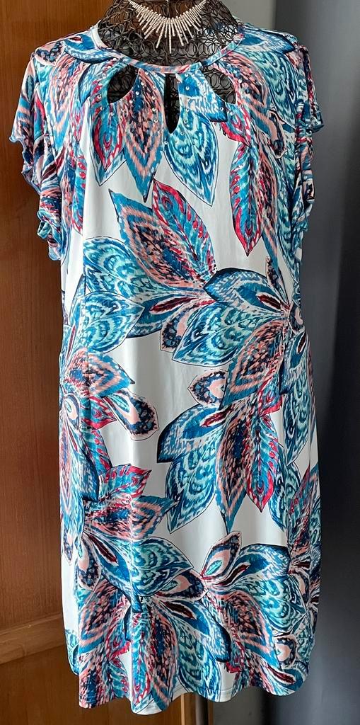 Mer du  Sud  48/50 jurk met mooie halslijn, Kleding | Dames, Grote Maten, Zo goed als nieuw, Jurk, Blauw, Ophalen of Verzenden