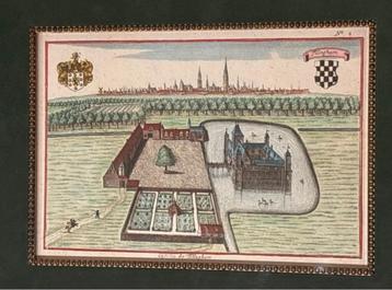 Gravure Tillegem en panorama Brugge Sanderus 1735, Enlèvement ou Envoi