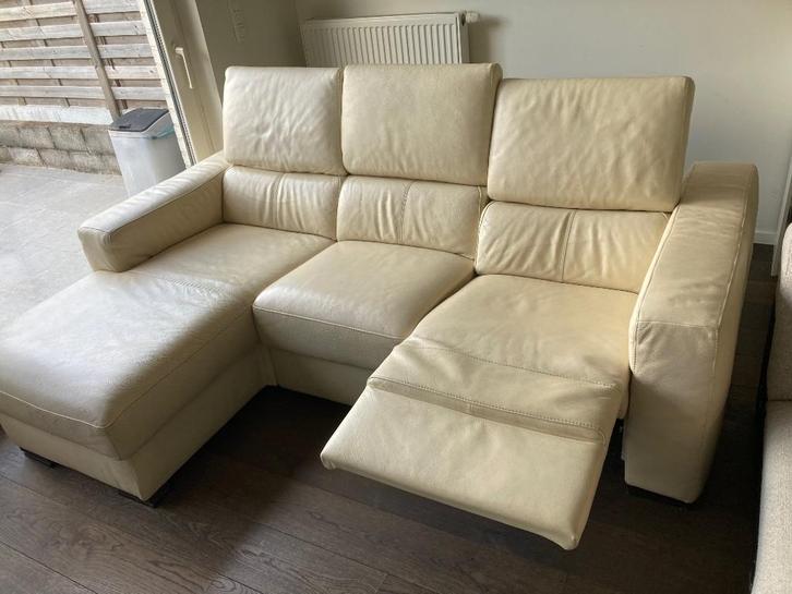 Lederen zetel Italsofa, Huis en Inrichting, Zetels | Zetels, Zo goed als nieuw, Driepersoons, Leer, Ophalen