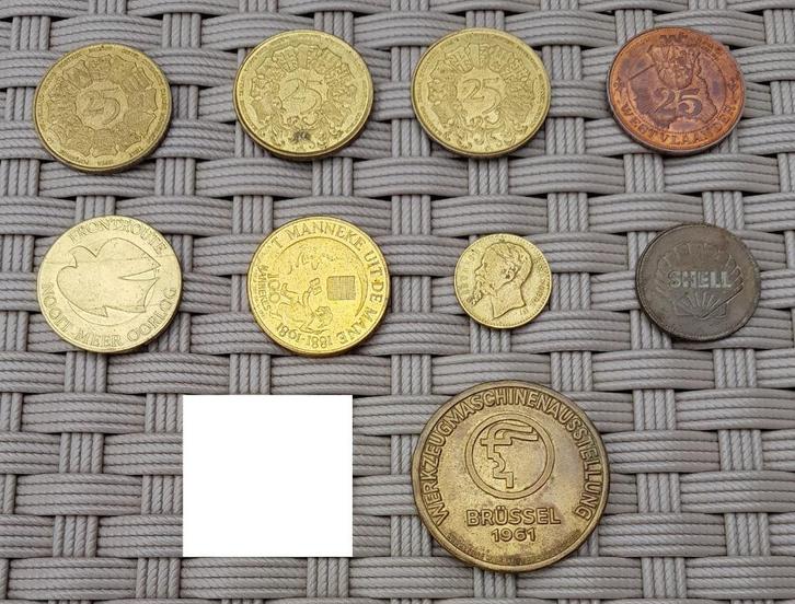 9 Herdenkingspenningen allerhande., Postzegels en Munten, Penningen en Medailles, Overige materialen, Ophalen of Verzenden