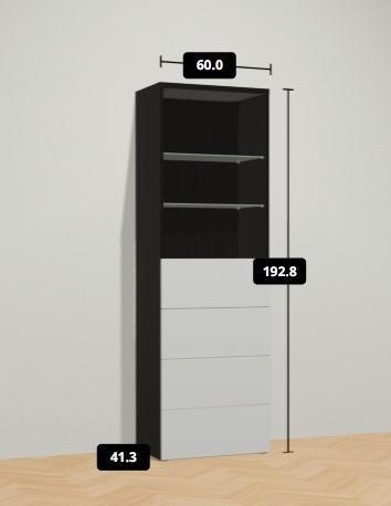 IKEA Besta rekkast met 4 laden zwart en crème, Huis en Inrichting, Kasten | Overige, Gebruikt, Ophalen