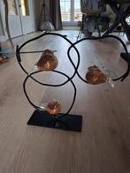 Handgeblazen glazen vogels op metalen standaard, Huis en Inrichting, Ophalen of Verzenden