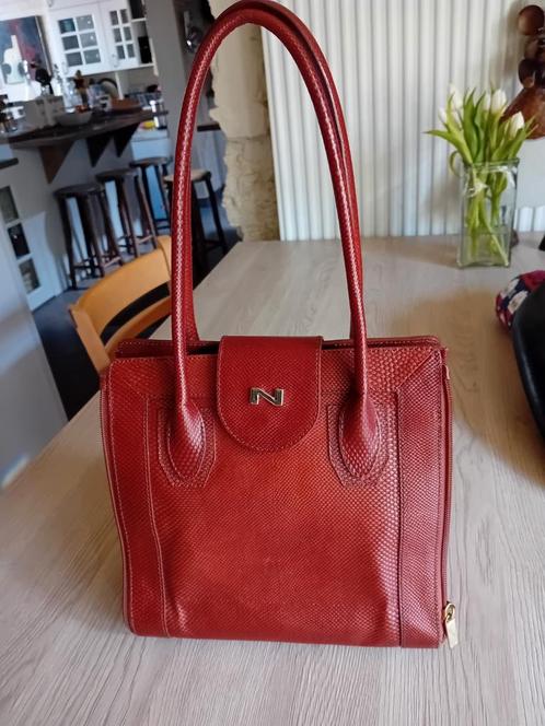 Nathan handtas roodbruin., Handtassen en Accessoires, Tassen | Damestassen, Zo goed als nieuw, Handtas, Rood, Ophalen